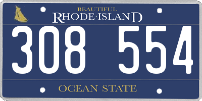 RI license plate 308554