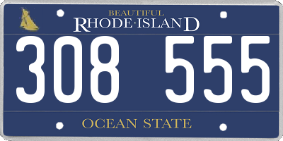 RI license plate 308555