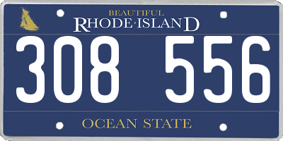 RI license plate 308556