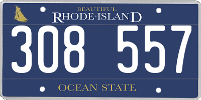 RI license plate 308557
