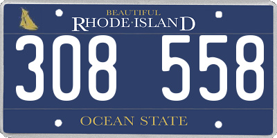 RI license plate 308558