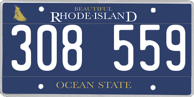 RI license plate 308559