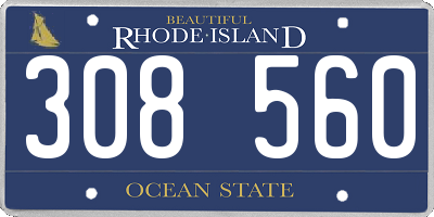 RI license plate 308560