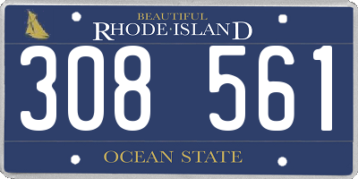 RI license plate 308561