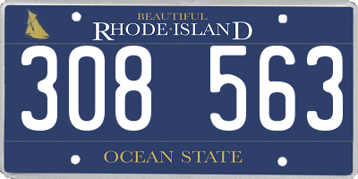 RI license plate 308563