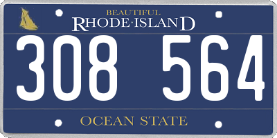 RI license plate 308564
