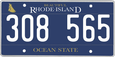 RI license plate 308565
