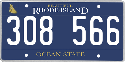 RI license plate 308566