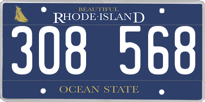 RI license plate 308568