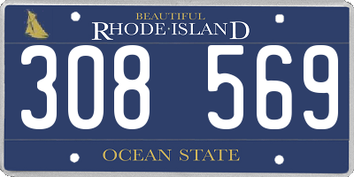 RI license plate 308569