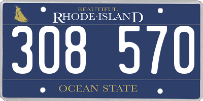 RI license plate 308570