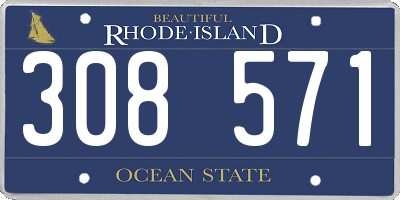RI license plate 308571