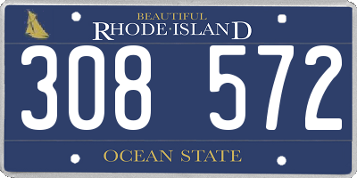 RI license plate 308572