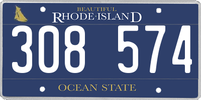 RI license plate 308574