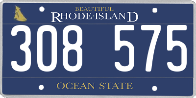 RI license plate 308575