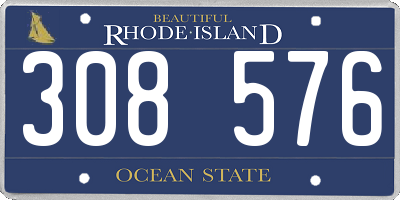 RI license plate 308576