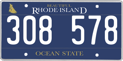 RI license plate 308578