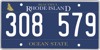 RI license plate 308579