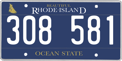 RI license plate 308581