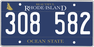 RI license plate 308582