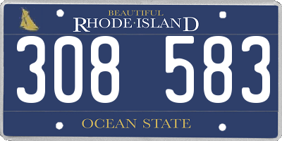 RI license plate 308583