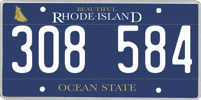 RI license plate 308584