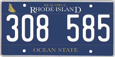RI license plate 308585
