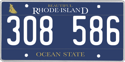 RI license plate 308586