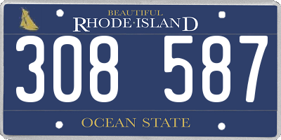 RI license plate 308587