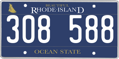 RI license plate 308588