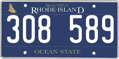 RI license plate 308589