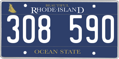RI license plate 308590