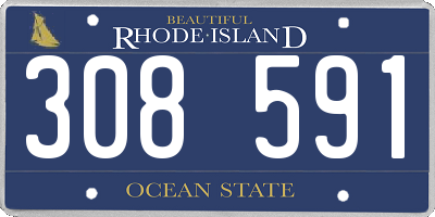 RI license plate 308591