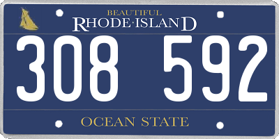 RI license plate 308592