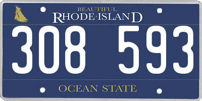 RI license plate 308593