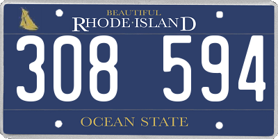 RI license plate 308594