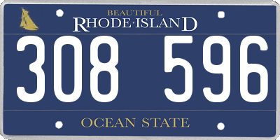 RI license plate 308596