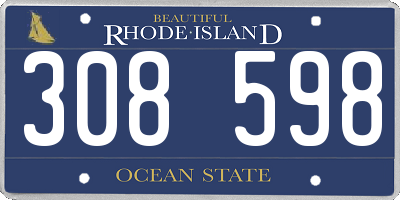 RI license plate 308598