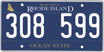 RI license plate 308599