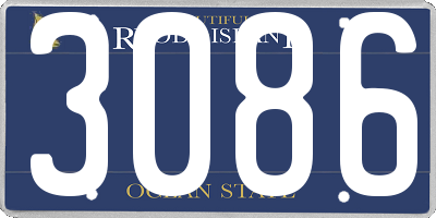 RI license plate 3086