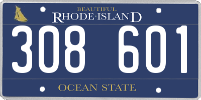 RI license plate 308601