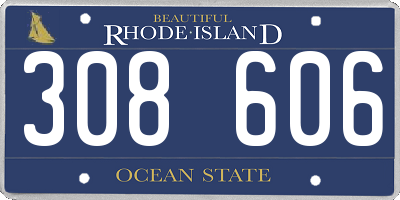 RI license plate 308606