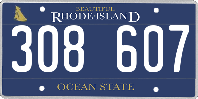 RI license plate 308607