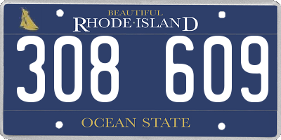 RI license plate 308609