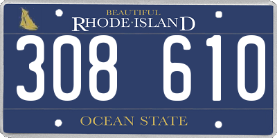 RI license plate 308610