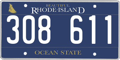 RI license plate 308611