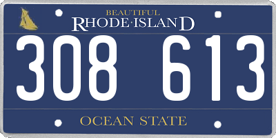 RI license plate 308613