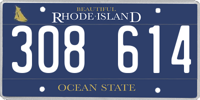 RI license plate 308614