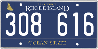 RI license plate 308616