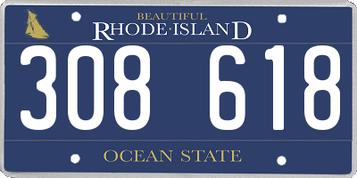 RI license plate 308618
